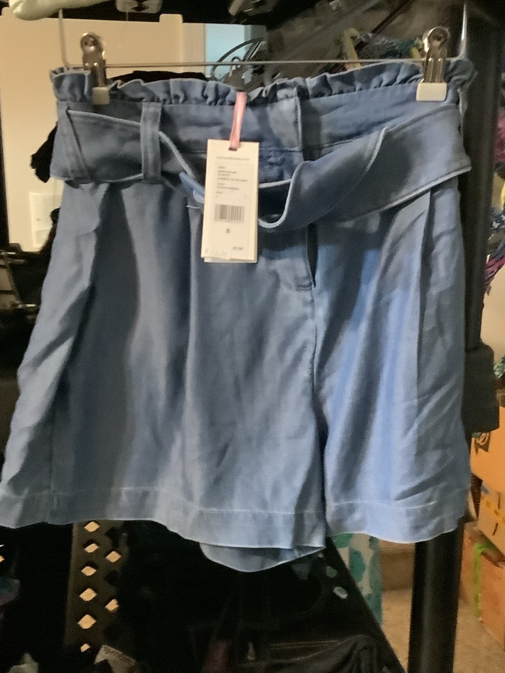 Vineyard Vines Light Blue chambray belted Waist Shorts